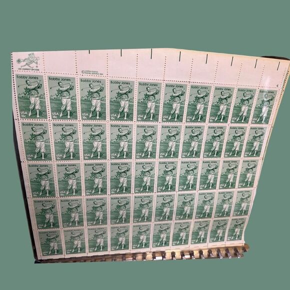 MNH 1981 Golfer Bobby Jones Sheet of 50 18c Stamps Scott #1933 - Picture 2 of 2